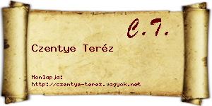 Czentye Teréz névjegykártya